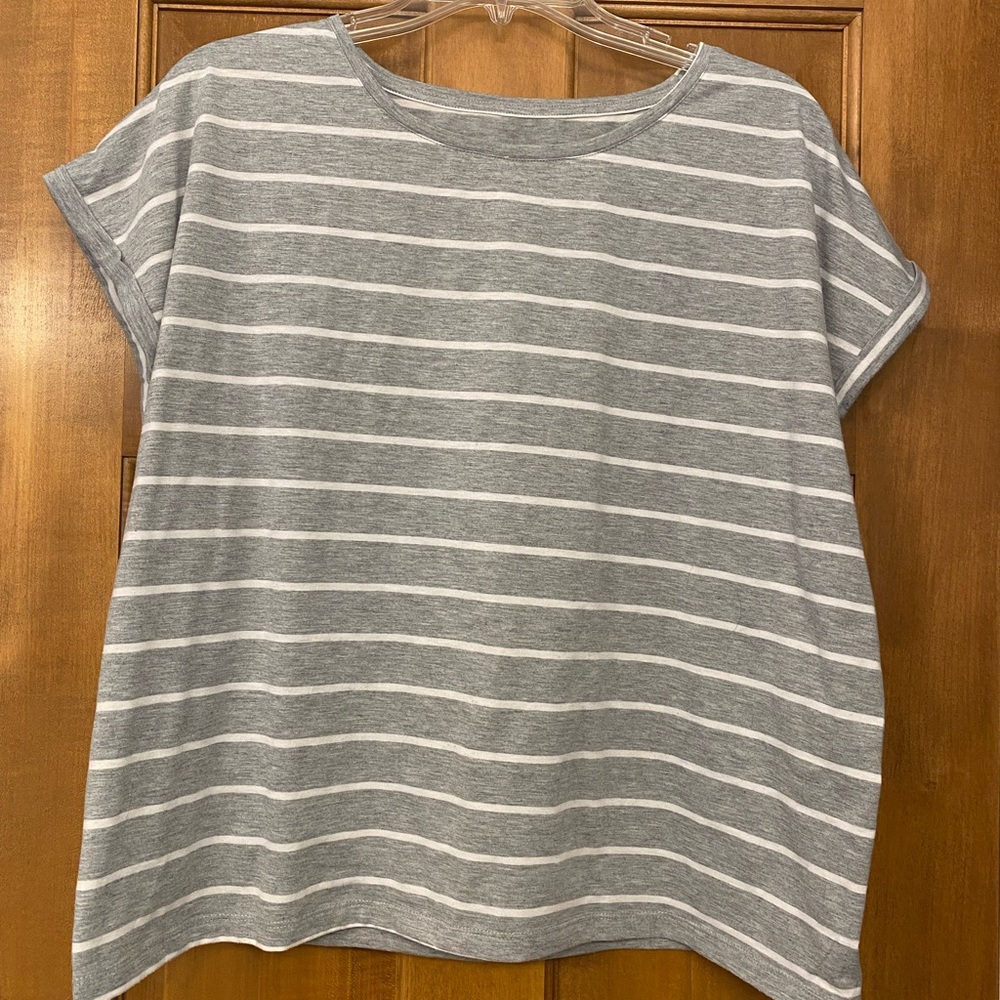 Gray Striped Zyia Women's Top